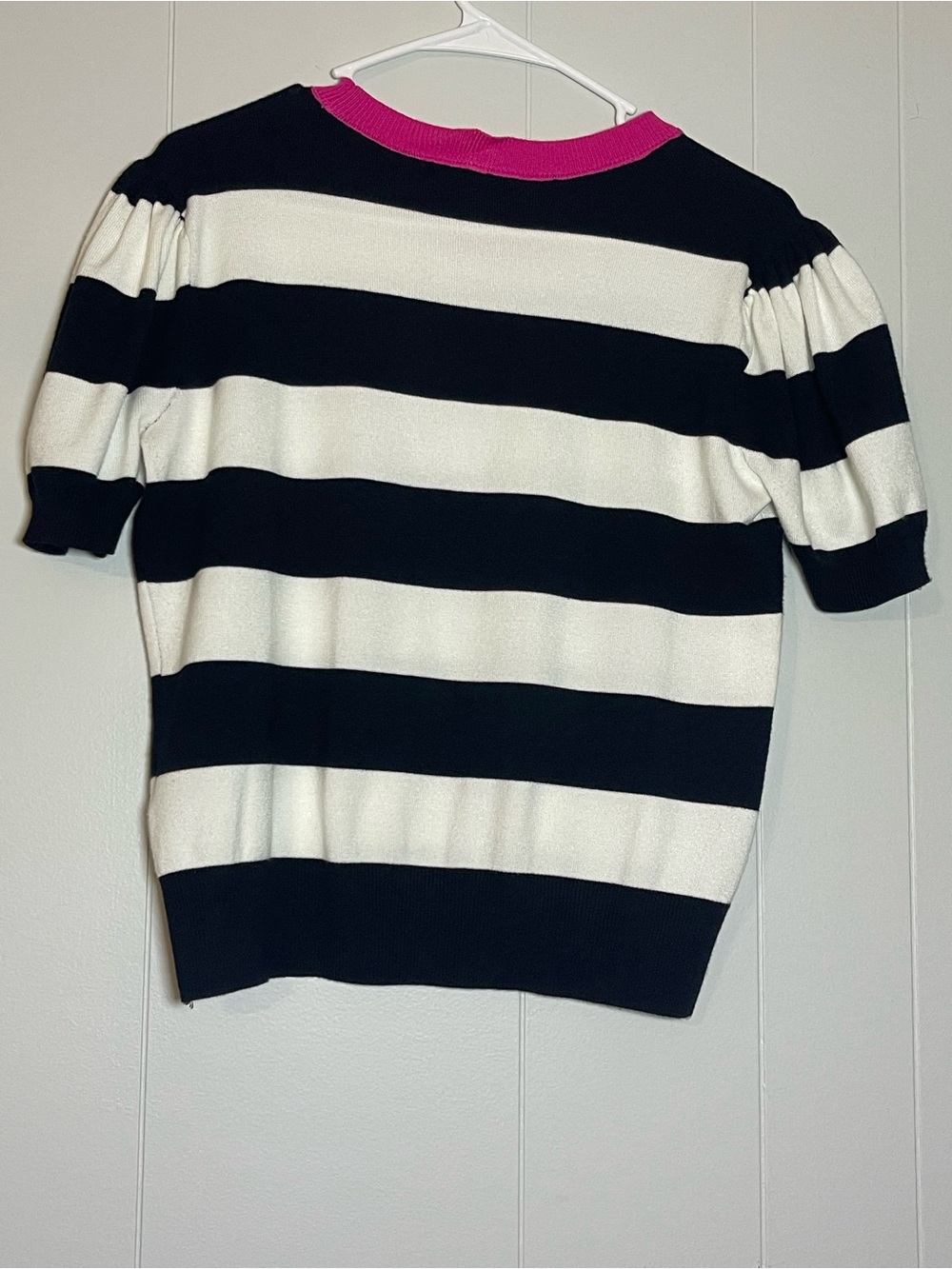 Love Forever Striped Knit Top with Pink Trim - Picture 3 of 3